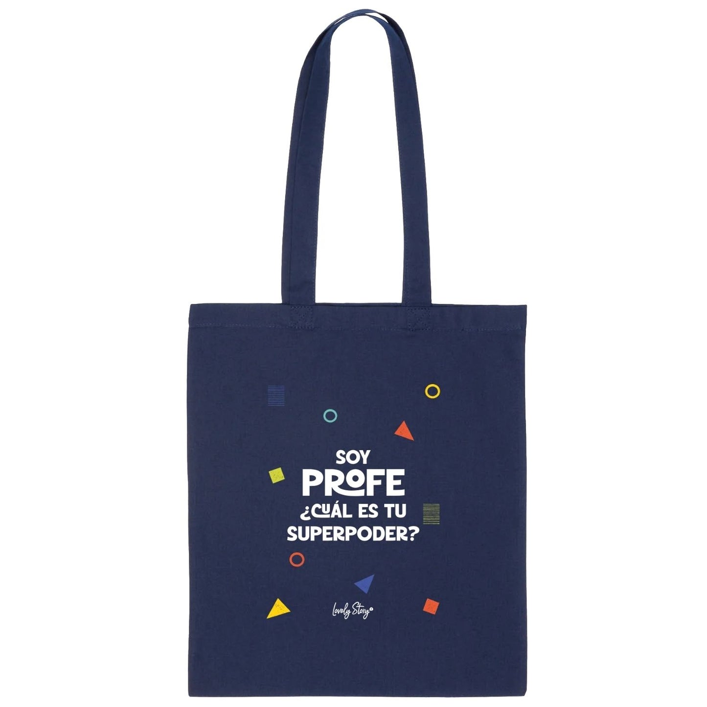 Una bolsa con mucha personalidad para el profe más especial. Fabricada en algodón, resistente y espaciosa para el día a día. "Soy Profe, ¿Cuál es tu Superpoder?". Un regalo original, sostenible y lleno de cariño para despedir el curso como se merece.
