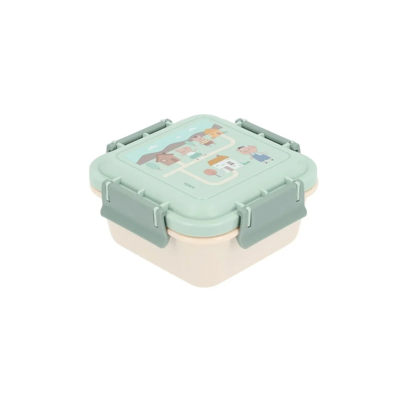 ¡La Cajita Almuerzo infantil Los tres cerditos es perfecta para ti! Esta caja cuenta con una sorprendente ilustración del clásico cuento con dibujos muy molones en la tapa y tiene capacidad suficiente para snacks, frutas o tentempiés saludables