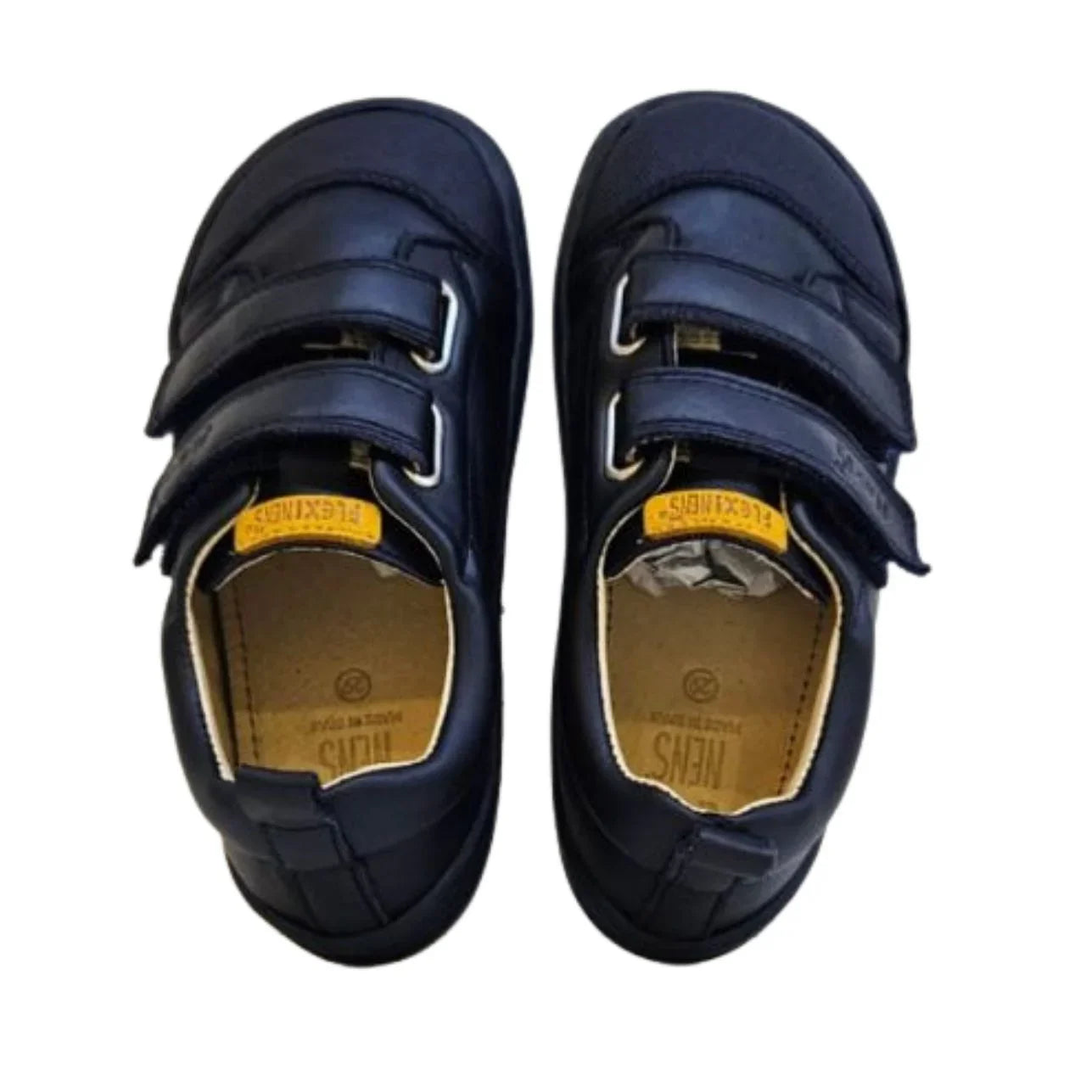 CALZADO RESPETUOSO INFANTIL AZUL MARINO FLEXI NENS Horma anatómica, plantilla extraíble, suela fina, flexible y plana de 4 mm, Sistema de regulación de cierre de doble velcro y suela de goma antideslizante en color MARIANO.