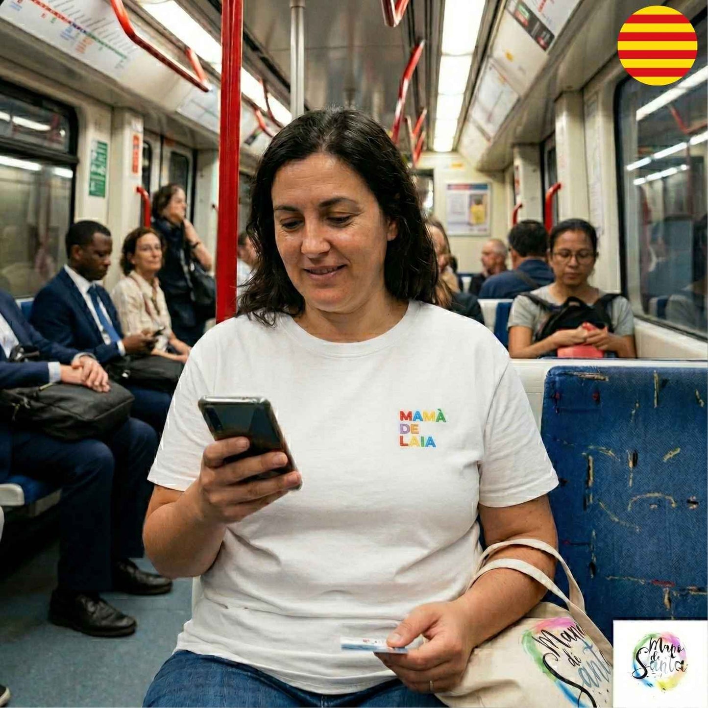 Camiseta Personalizada para Mamá ENTALLADA EN CATALÁ Blanca "MAMÀ DE (Nombre)"– El Regalo Perfecto con Bordado Único