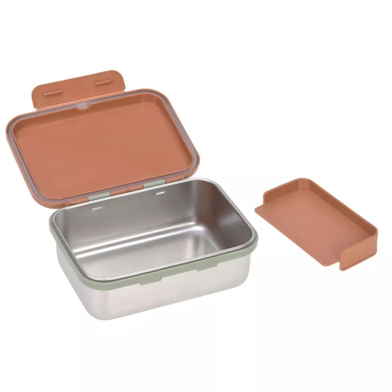 la fiambrera Happy Prints Caramel es la aliada perfecta para llevar comidas saludables y bien organizadas al cole, al parque o de excursión. Su diseño en acero inoxidable 100% la hace resistente, duradera y segura para el uso diario
