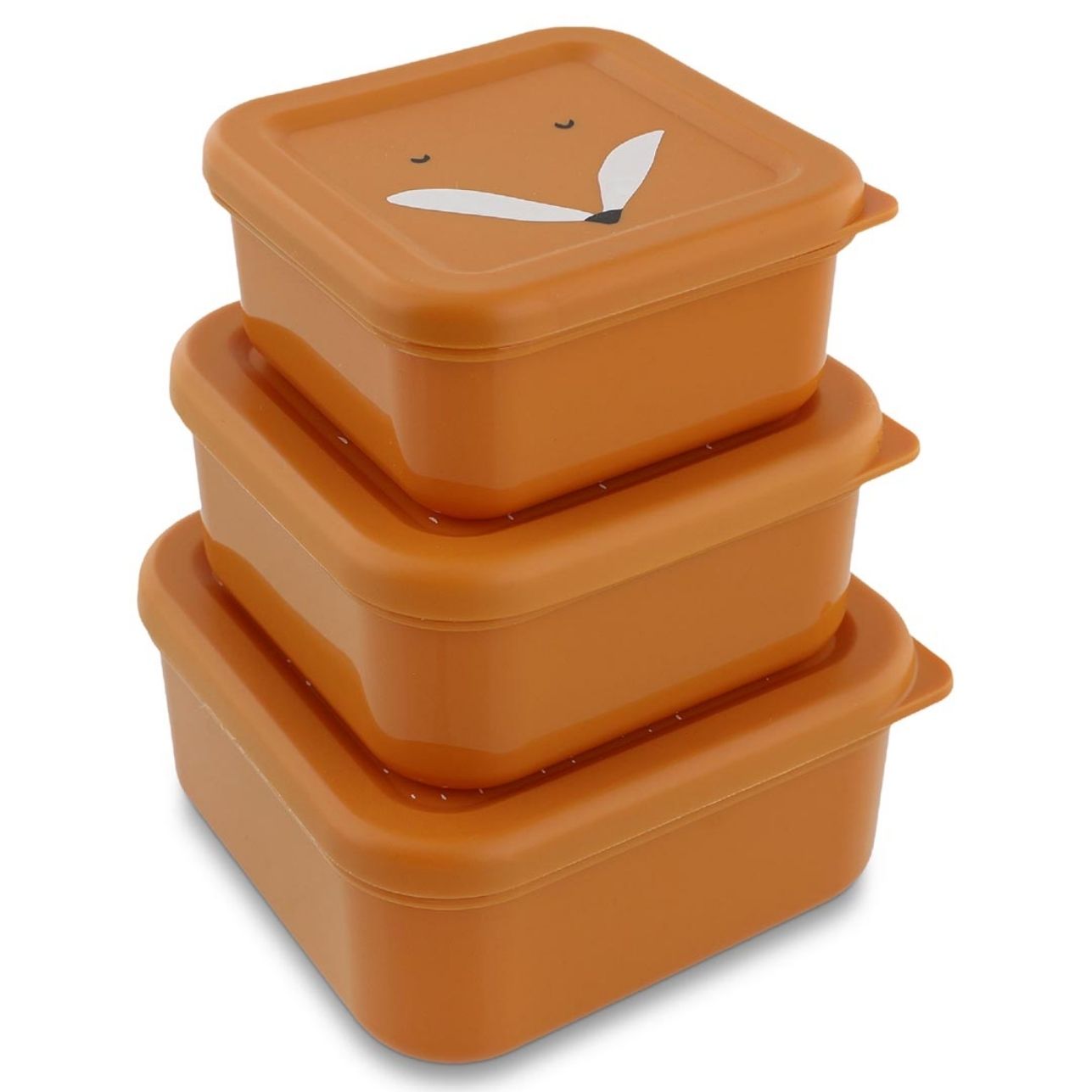 set de 3 fiambreras nido es perfecto para organizar las meriendas de los más peques, ya sea en el cole, en casa o de paseo. Cada cajita viene con su propia tapa decorada y es ideal para llevar desde un pequeño snack hasta una porción completa de fruta o sándwich.