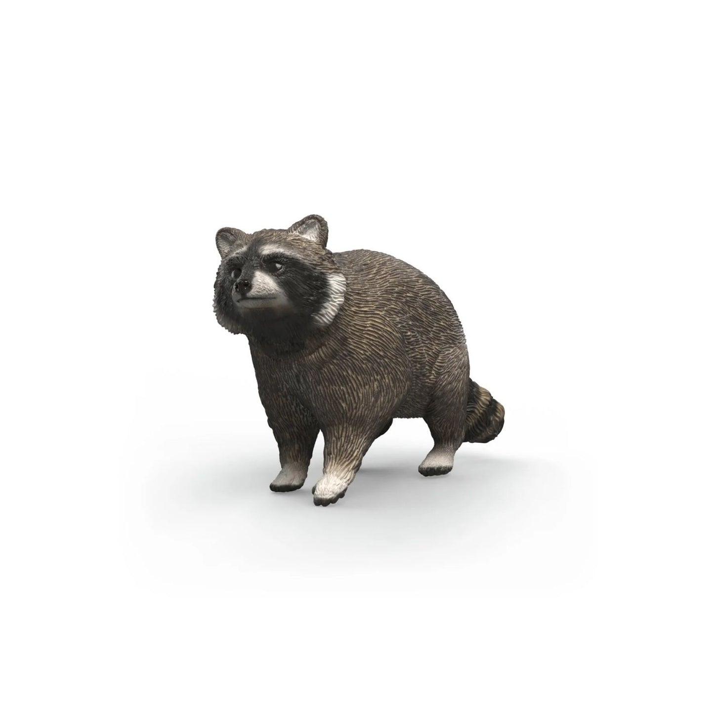 Figura de mapache Schleich® para niños de 3 a 8 años. Réplica detallada con antifaz y pelaje realista para el juego simbólico. Dimensiones 7,29 x 2,95 x 4,28 cm.