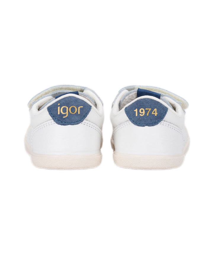 ZAPATILLA ESCOLAR Colegial BLANCO RESPETUOSO TENNIS JEANS BLANCO IGOR CALZADO BAREFOOT VUELTA AL COLE