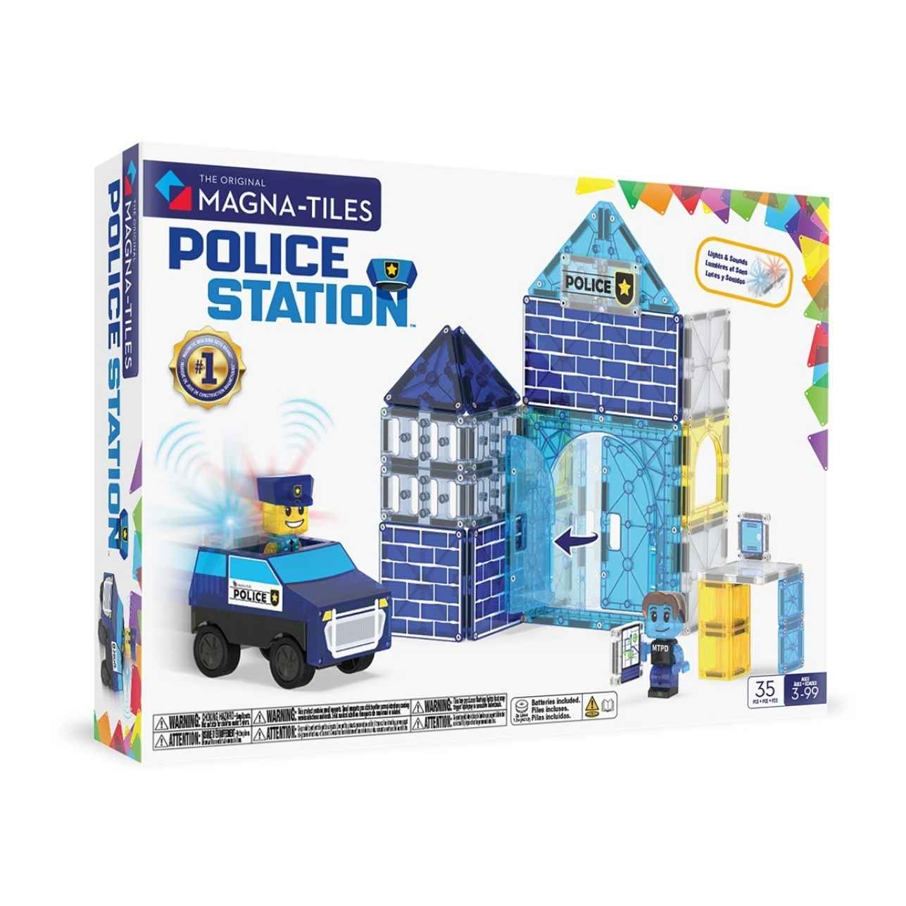 🚓 Magna-Tiles® Police Station | Set de Construcción Magnética – 35 piezas
¡Luces, sirenas… y mucha imaginación! Con el set Magna-Tiles® Police Station, los peques podrán construir su propia comisaría y dar vida a emocionantes aventuras en la ciudad. Este set de 35 piezas magnéticas está diseñado para fomentar el juego simbólico, el pensamiento creativo y el aprendizaje a través de la exploración libre.