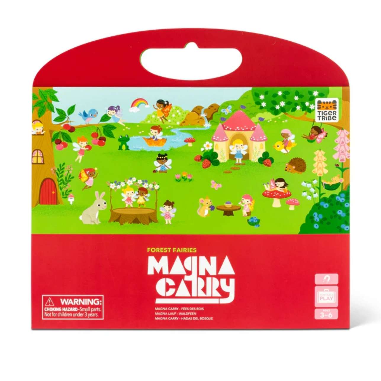¡Los viajes son mucho más amenos con este molón Magna Carry! Un maletín magnético con una escena magnética desplegable e imanes temáticos deliciosamente ilustrada.
¡Jugar será una aventura diferente cada vez! Después, ¡se divertirán encajando las piezas magnéticas en la hoja!
Magna carry fomenta el juego independiente y ayuda a desarrollar la imaginación y las habilidades motoras finas. Incluye 2 hojas de imanes súper portátiles para llevar a donde quieras.