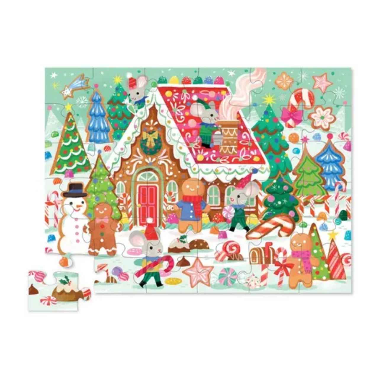 🎄 Maxi Puzzle 36 Piezas – La Casa de Jengibre
Edad recomendada: A partir de 3 años
Dimensiones del puzzle montado: 45 x 60 cm
Piezas: 36