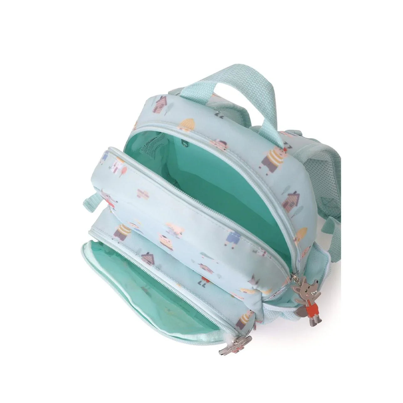 ¡La Mochila Infantil three little Pigs, los tres cerditos, Personalizable de tutete es perfecta para esos pequeños aventureros en su regreso a clases! esta mochila es un must-have para llevar a la escuela. 