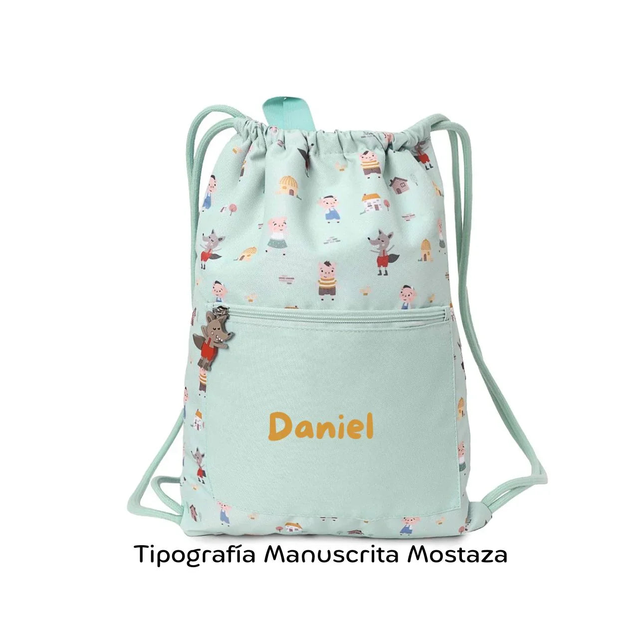 La Mochila Saco Impermeable de Tutete, con diseño exclusivo de The Three Little Pigs, es el accesorio imprescindible para acompañar a los peques en sus días más movidos: piscina, deporte, excursiones o cualquier aventura escolar.
Su interior impermeable protege la ropa, toalla o material del agua y la humedad,