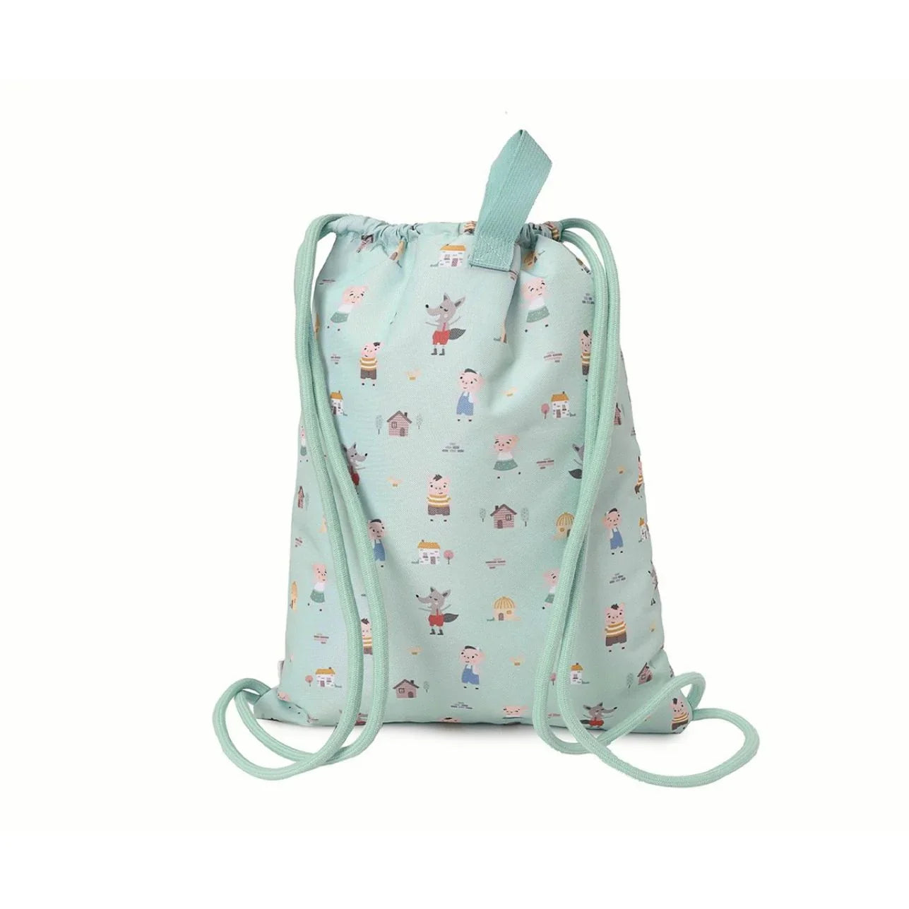 La Mochila Saco Impermeable de Tutete, con diseño exclusivo de The Three Little Pigs, es el accesorio imprescindible para acompañar a los peques en sus días más movidos: piscina, deporte, excursiones o cualquier aventura escolar.
Su interior impermeable protege la ropa, toalla o material del agua y la humedad,