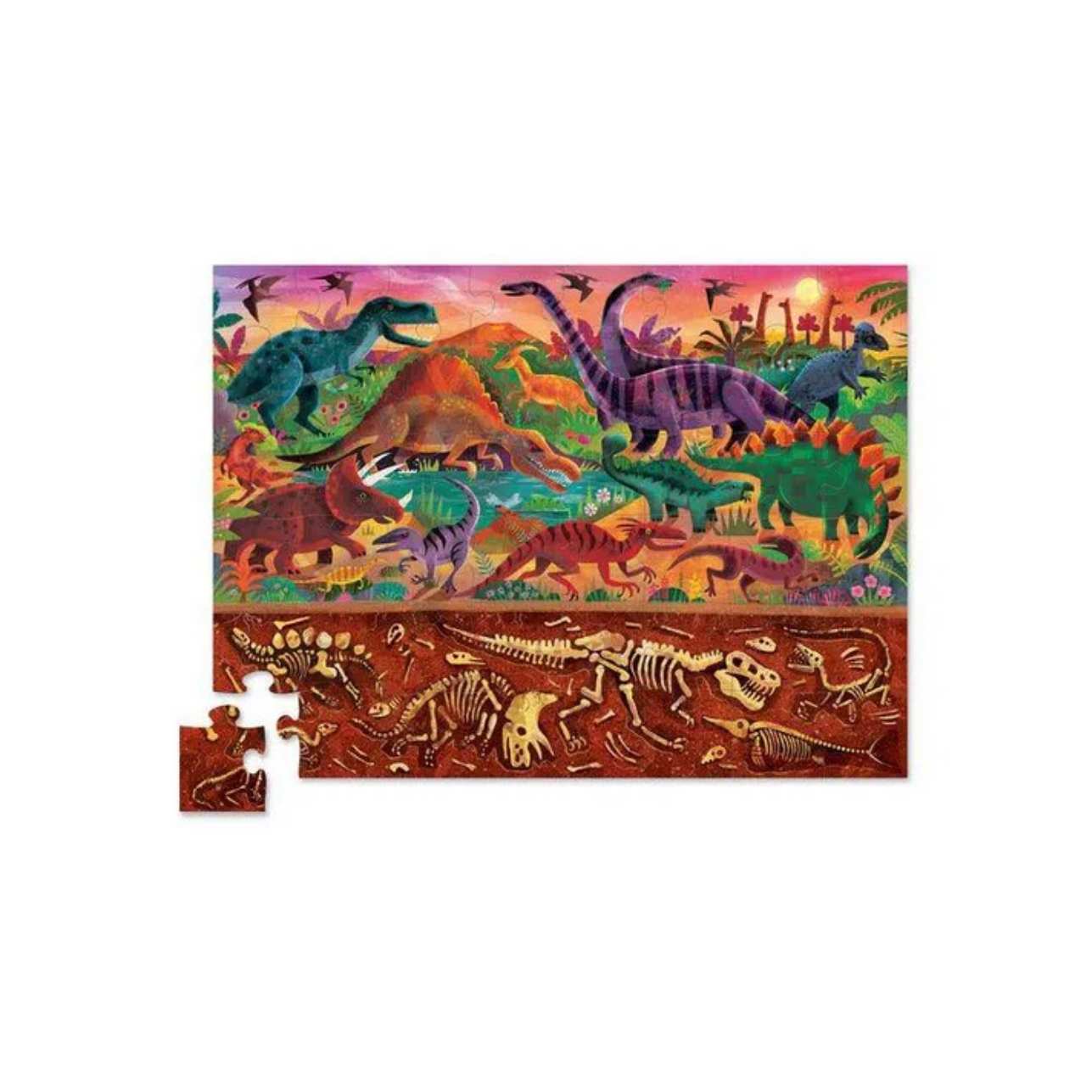 🦖 Puzzle Gigante de Suelo "Backyard Discovery – Dinosaurios: Arriba y Abajo" | Crocodile Creek
Edad recomendada: A partir de 4 años
Dimensiones: 50 x 68 cm | Piezas: 48