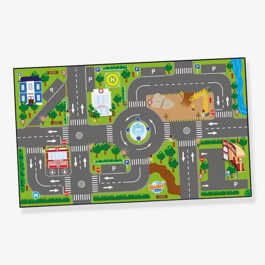 Alfombra de Juego de Carreteras con Semáforos Luminosos - manodesantaoficial