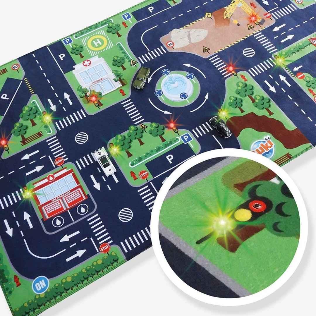 Alfombra de Juego de Carreteras con Semáforos Luminosos - manodesantaoficial