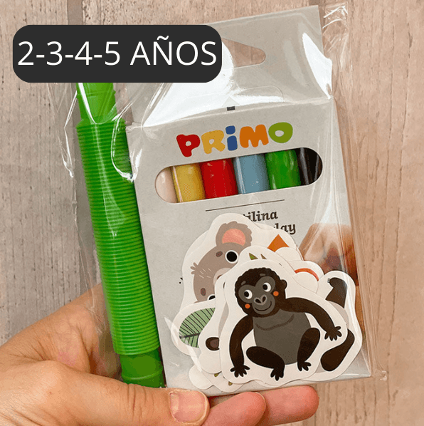 Bolsita cumple Cajita de Plastilina, Tubos extensible y 5 Pegatinas reposicionables - manodesantaoficial