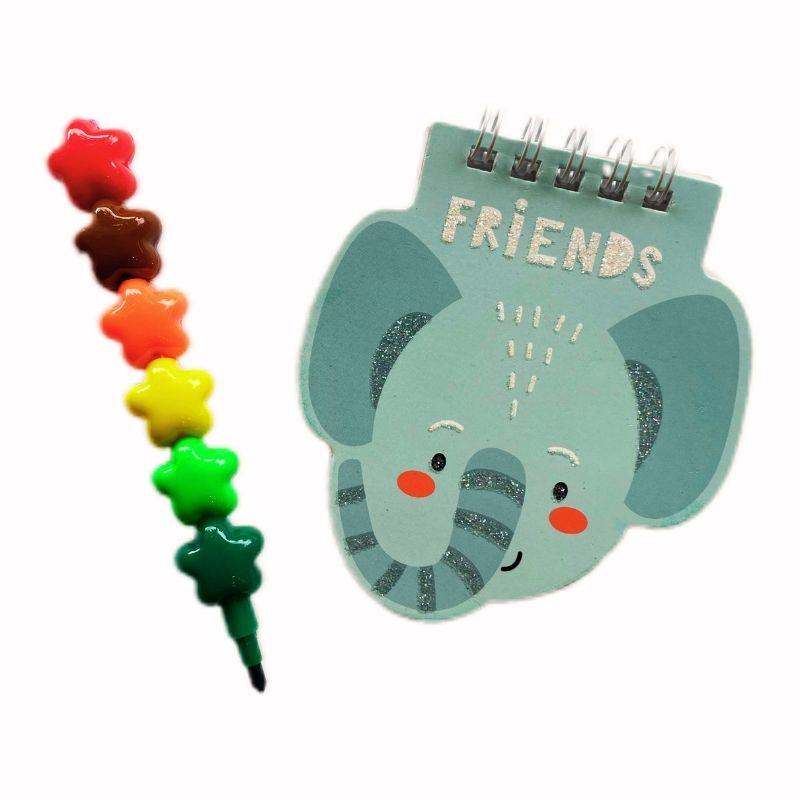 Bolsita cumple Mini libreta animales y lapicero de colores intercambiables - manodesantaoficial