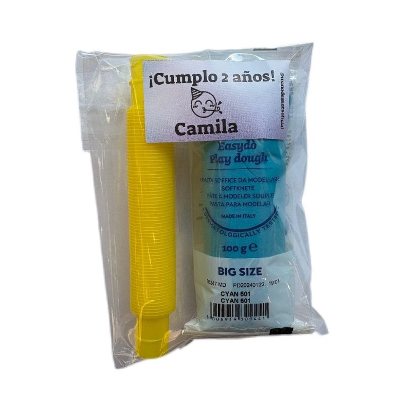 Bolsita cumple Paquete plastilina grande + tubo extensible - manodesantaoficial