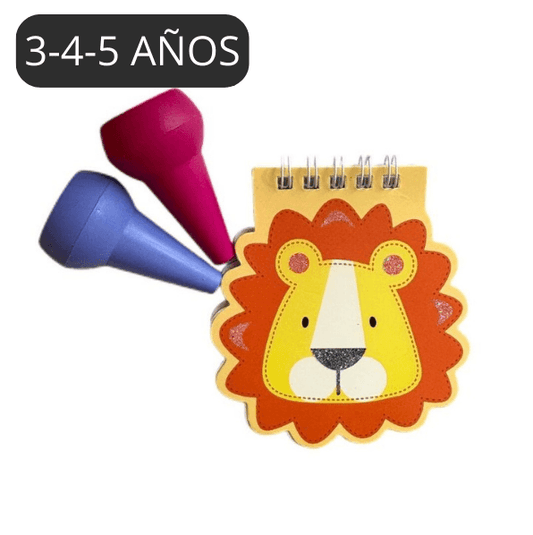 Bolsita de cumple con mini libreta y dos ceras de dedo apilables - manodesantaoficial