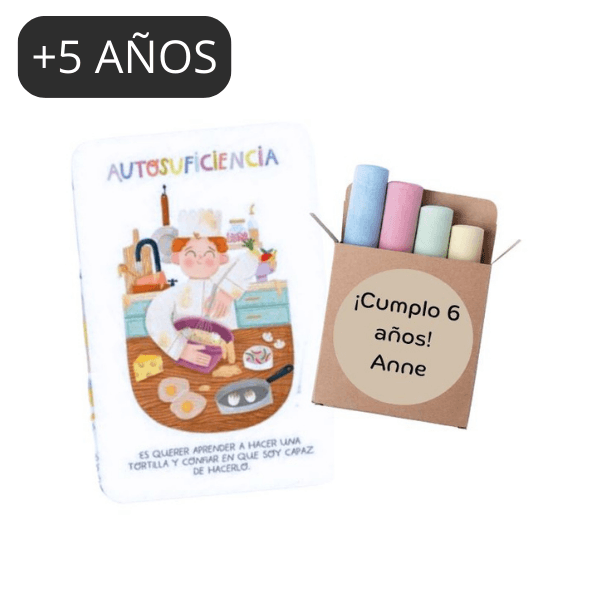 Bolsita de cumple con una Flashcard “Superpoderes” y un set de tizas gruesas de suelo - manodesantaoficial