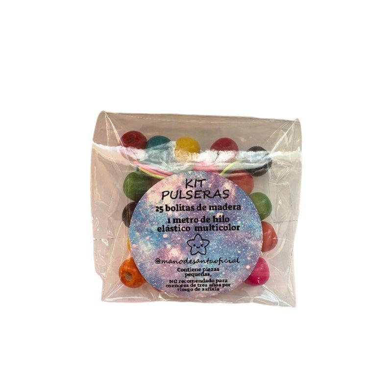 Bolsita de cumple dos lapiceros apilables arcoiris y kit pulseras de madera - manodesantaoficial