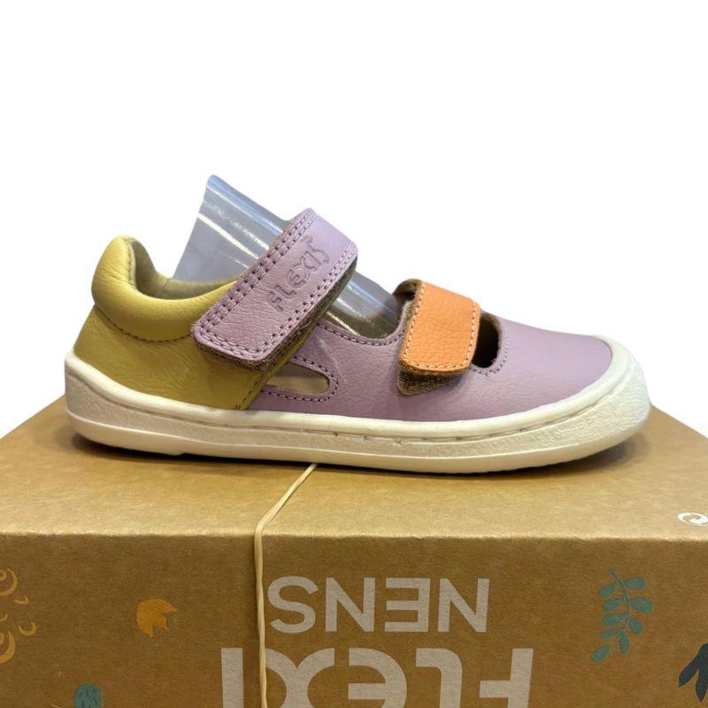 Calzado infantil SANDALIA respetuosA LILA-AMARILLO-NARANJA Flexi nens - manodesantaoficial