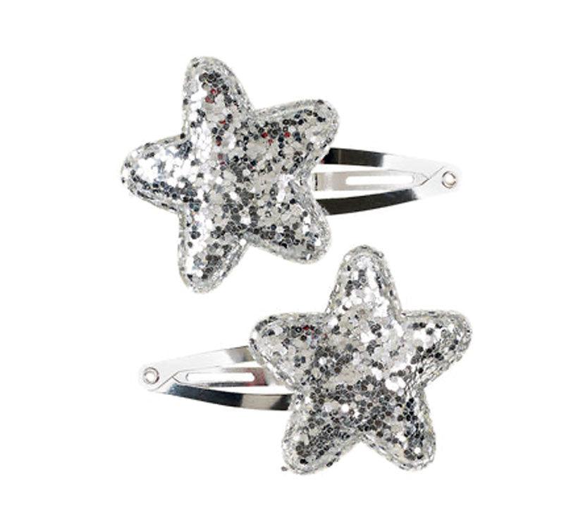 Clips de pelo mini estrellas plateadas - manodesantaoficial