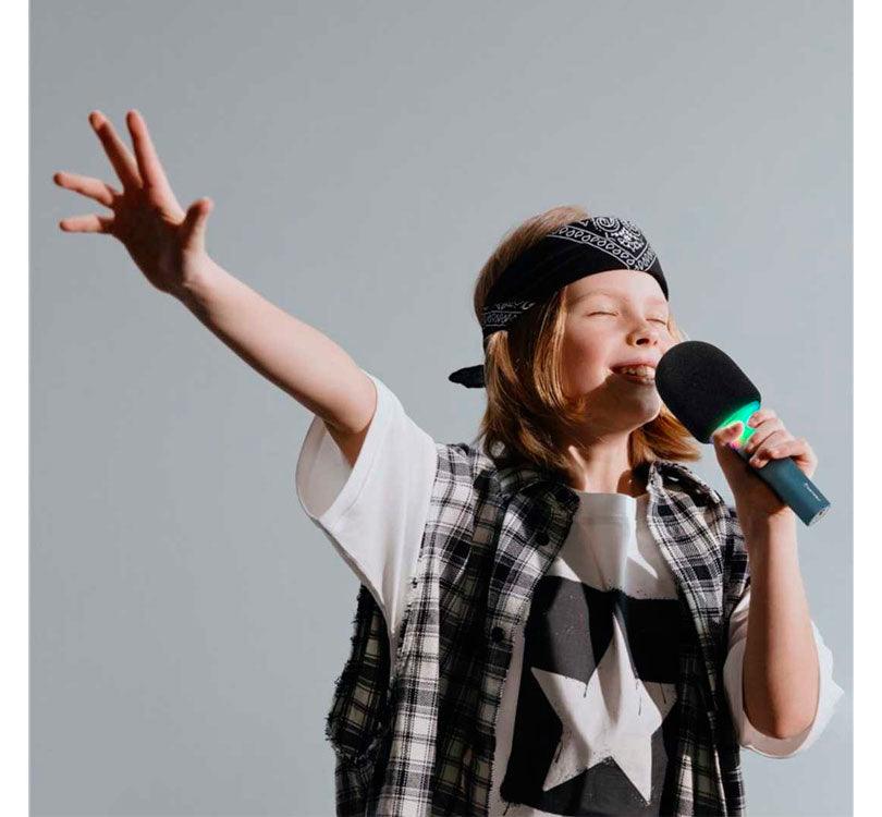 Micrófono/Karaoke inalámbrico Kidymic AZUL - manodesantaoficial