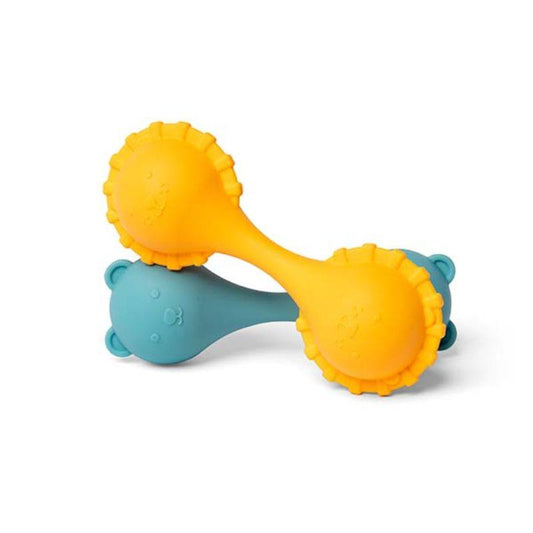 Oso y León Sonajero y Mordedor de Silicona Sensorial - manodesantaoficial