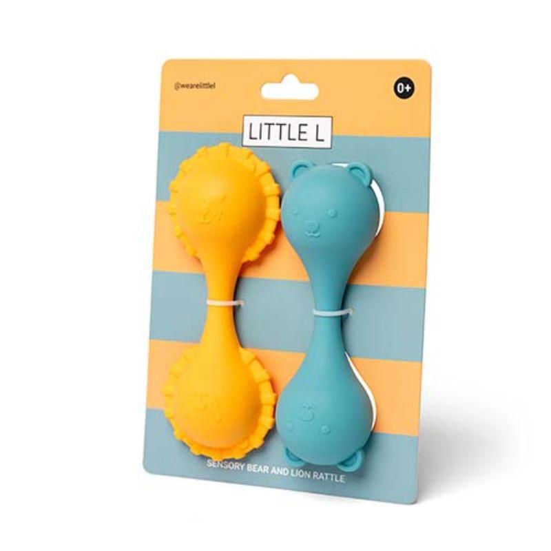 Oso y León Sonajero y Mordedor de Silicona Sensorial - manodesantaoficial