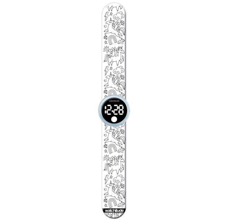 Reloj digital infantil Slap coloreable Unicornios - manodesantaoficial