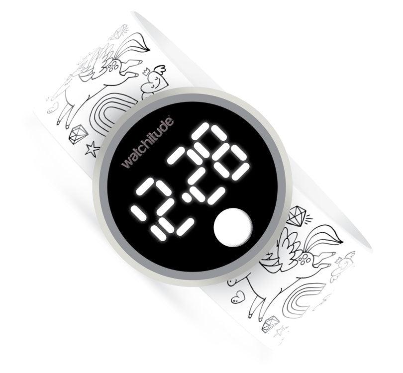 Reloj digital infantil Slap coloreable Unicornios - manodesantaoficial
