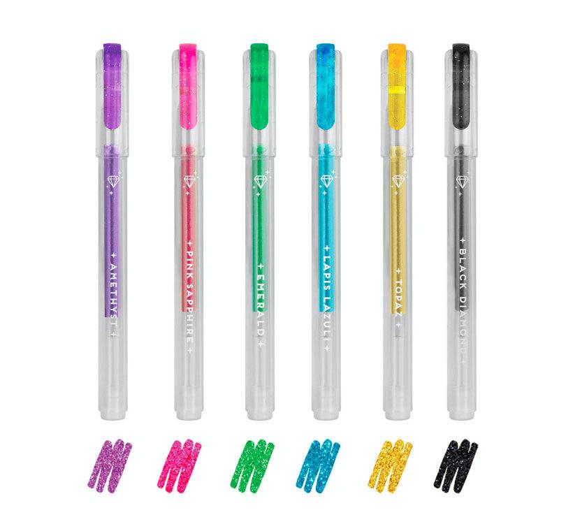 Set 6 Mini bolígrafo purpurina - manodesantaoficial