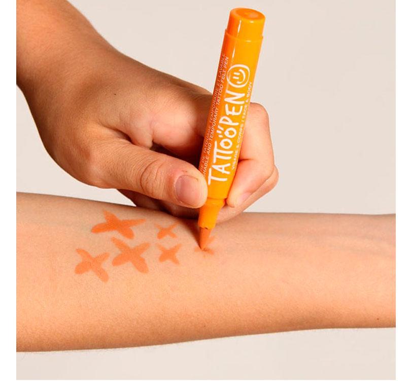 Tattoopen Rotulador para dibujar en la piel Naranja - manodesantaoficial