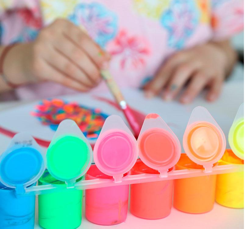 Tempera para pintar 6 colores FLÚOR - manodesantaoficial