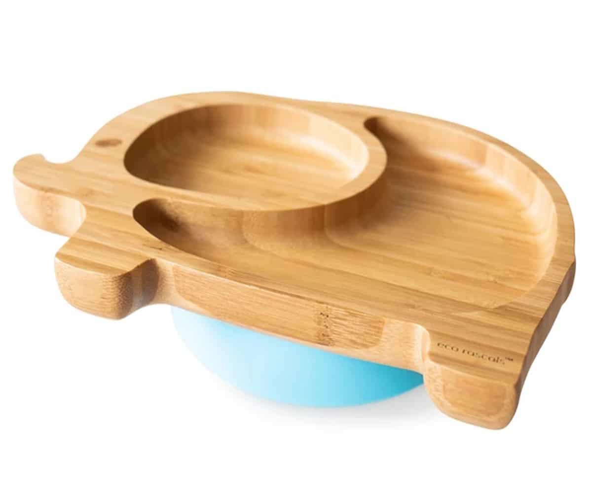 Plato Elefante de Bambu con divisiones Ecorascals - manodesantaoficial