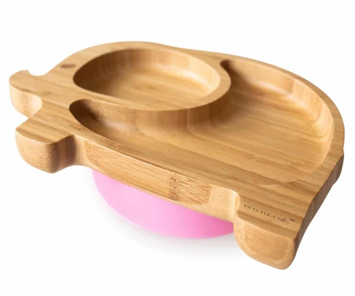 Plato Elefante de Bambu con divisiones Ecorascals - manodesantaoficial