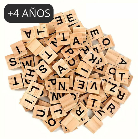 25 letras de madera surtidas