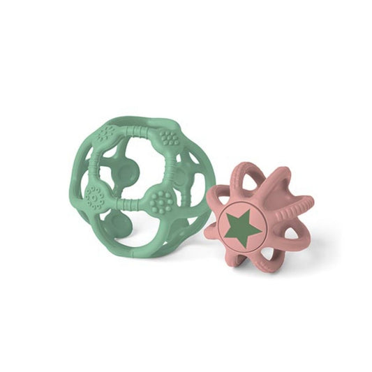 2 Pelotas sensoriales Silicona menta y rosa