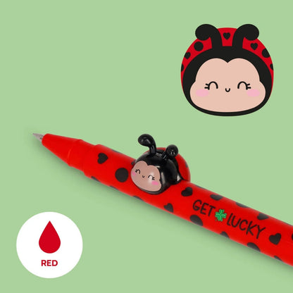 Compra el Bolígrafo de Gel Ladybug de Legami. Con animal decorativo que evita que ruede, tinta roja fluida y cuerpo recargable. ¡Escritura divertida y con mucha suerte!