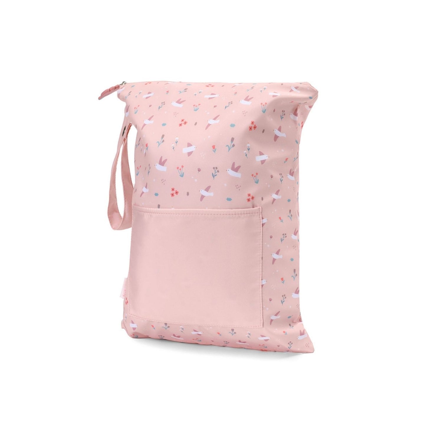 Bolsa Impermeable Blossom Birds de Tutete. Esta bolsa impermeable infantil es el accesorio perfecto para llevar la muda de recambio, la ropa sucia o los trajes de baño mojados de forma higiénica y cómoda.