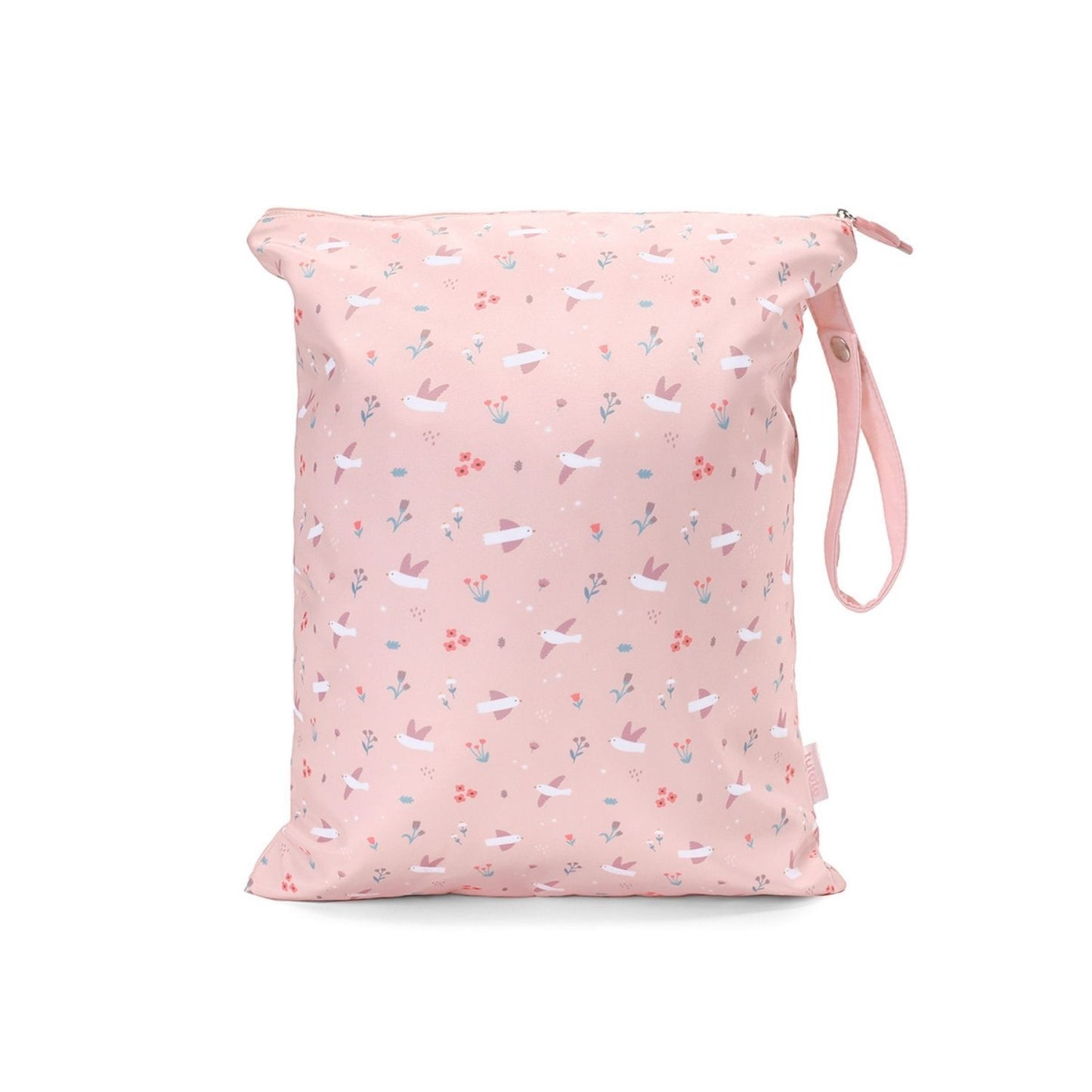 Bolsa Impermeable Blossom Birds de Tutete. Esta bolsa impermeable infantil es el accesorio perfecto para llevar la muda de recambio, la ropa sucia o los trajes de baño mojados de forma higiénica y cómoda.