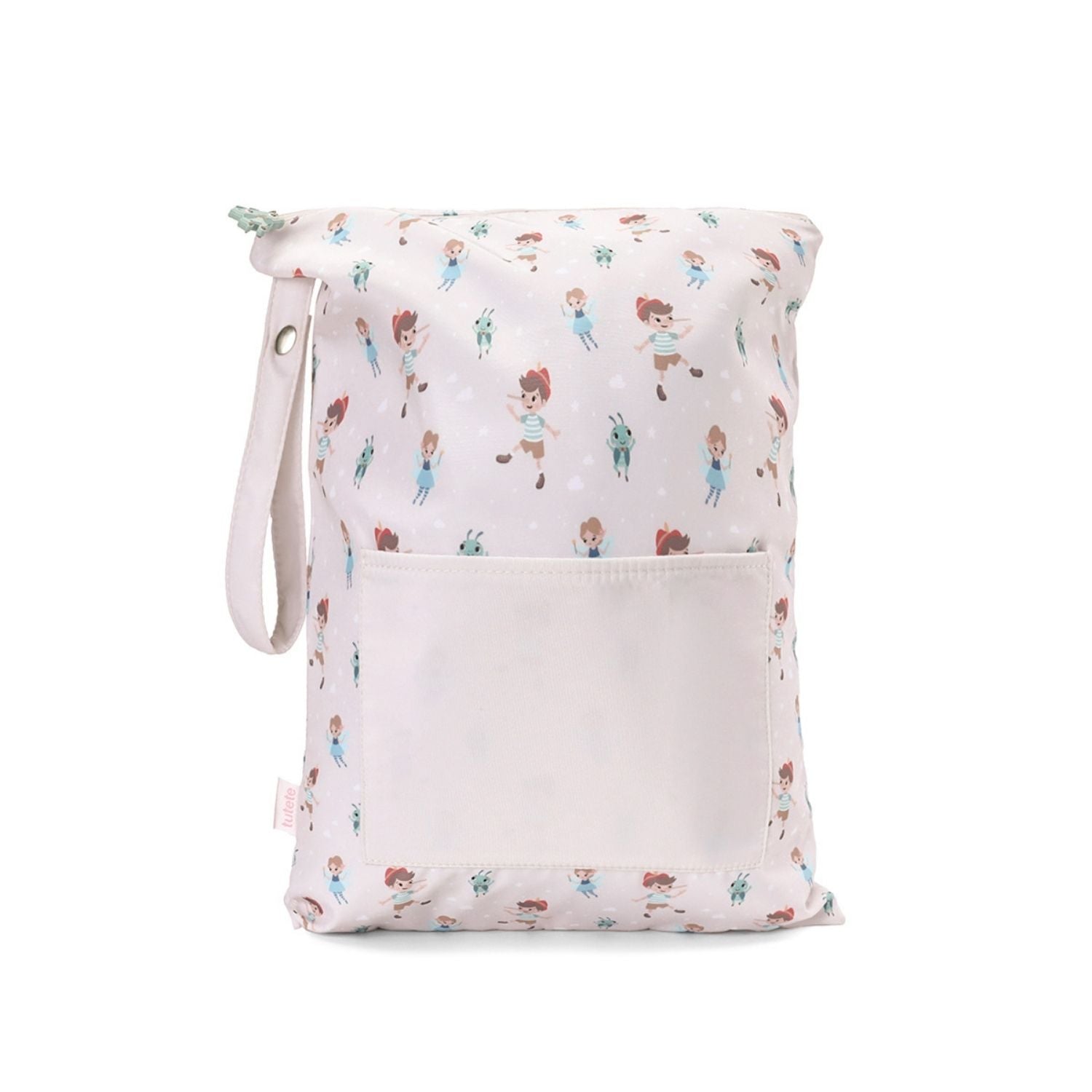 Bolsa Impermeable Wooden Boy de Tutete. Esta bolsa impermeable infantil es el accesorio perfecto para llevar la muda de recambio, la ropa sucia o los trajes de baño mojados de forma higiénica y cómoda. Su asa superior con botón a presión permite colgarla fácilmente del carrito del bebé o de la mochila escolar.