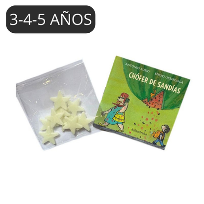 Bolsita de cumple Mini libro Kalandraka y estrellitas luminiscentes