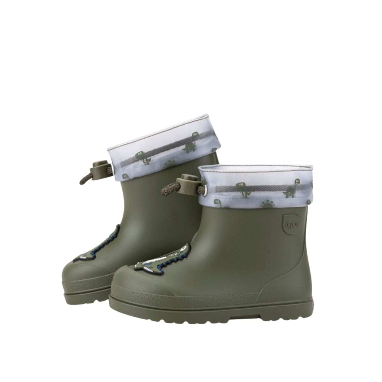 ¡Descubre las botas de agua barefoot monocolor MENDI DINO KAKI de concepto barefoot de IGOR! Son tus aliadas para aventuras en familia bajo la lluvia. Su acabado mate las hace preciosas y el diseño respetuoso con sus pies las hace flexibles y cómodas. ¿Quieres aún más motivos para comprarlas? ¡Cero Drop y la plantilla es extraíble!