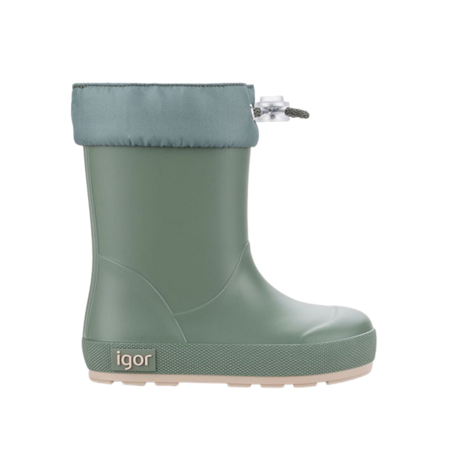 ¡Descubre las botas de agua monocolor verde de concepto barefoot de IGOR! Son tus aliadas para aventuras en familia bajo la lluvia. Su acabado mate las hace preciosas y el diseño respetuoso con sus pies las hace flexibles y cómodas. ¿Quieres aún más motivos para comprarlas? ¡Cero Drop y la plantilla es extraíble!