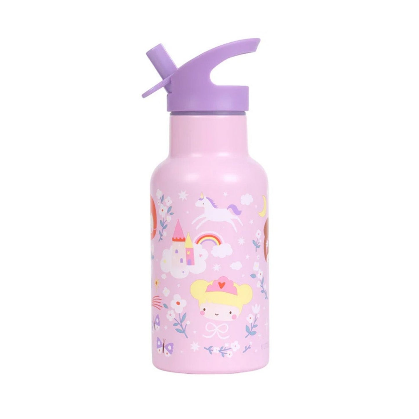 Comprar botella térmica infantil de acero inoxidable 350 ml PRINCESAS de A Little Lovely Company. Cantimplora con pajita libre de BPA que mantiene el agua fría 8 horas, ideal para el colegio y la guardería.