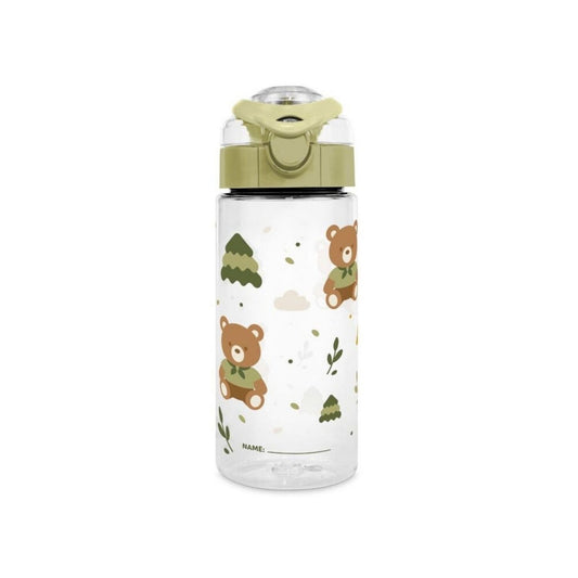 Botella de tritán Junior Explorer Miniland (500 ml). Ligera, resistente y libre de BPA. Con boquilla antiderrames, tapa de botón y zona para el nombre. ¡Ideal para peques activos!