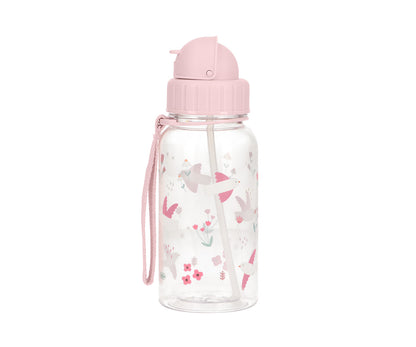Consigue la botella plástico personalizable Blossom Birds de 500ml en www.manodesantaoficial.es. Botella infantil de Tritán con pajita abatible, libre de BPA y resistente para el colegio. ¡Personalízala con su nombre!