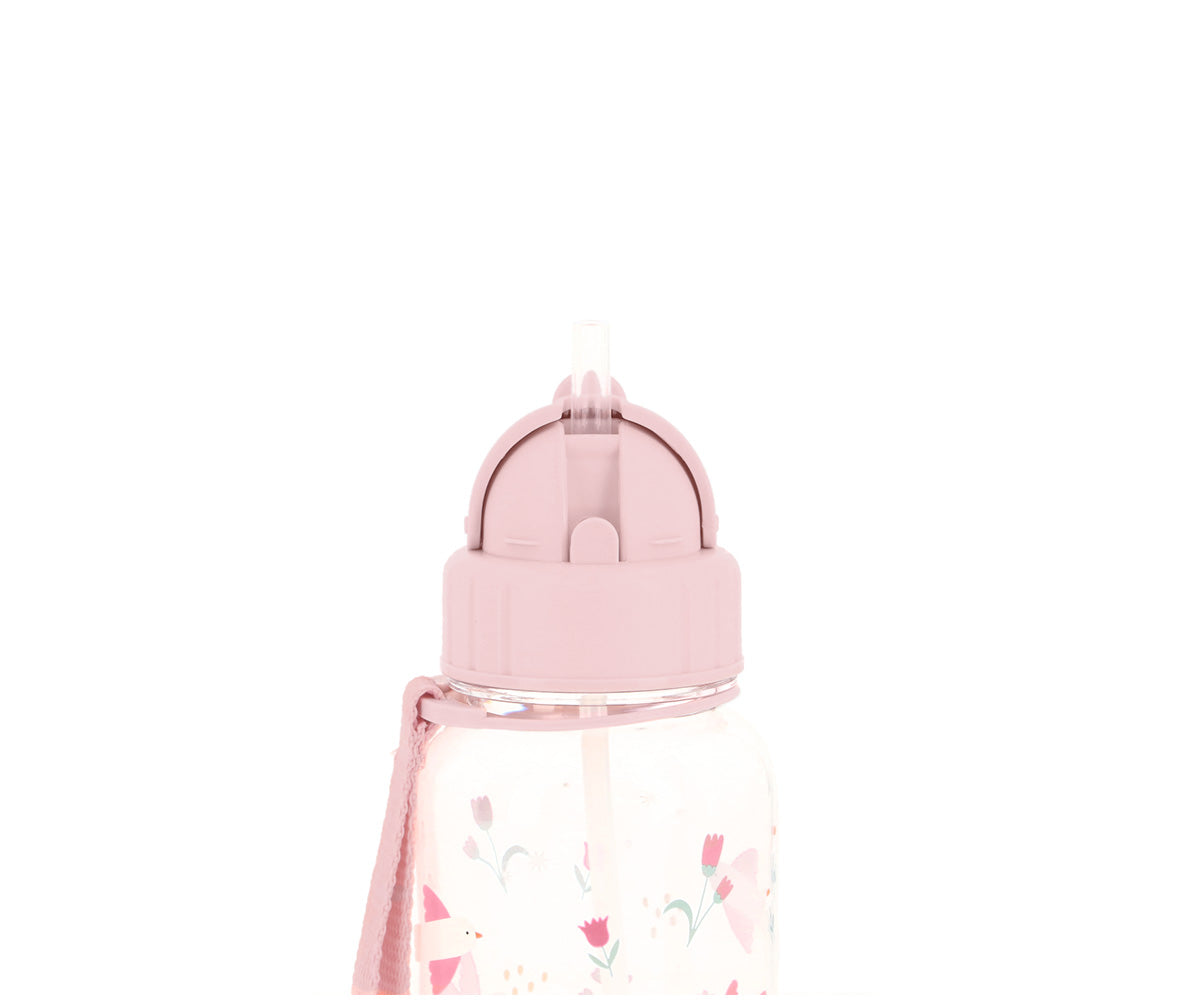 Consigue la botella plástico personalizable Blossom Birds de 500ml en www.manodesantaoficial.es. Botella infantil de Tritán con pajita abatible, libre de BPA y resistente para el colegio. ¡Personalízala con su nombre!