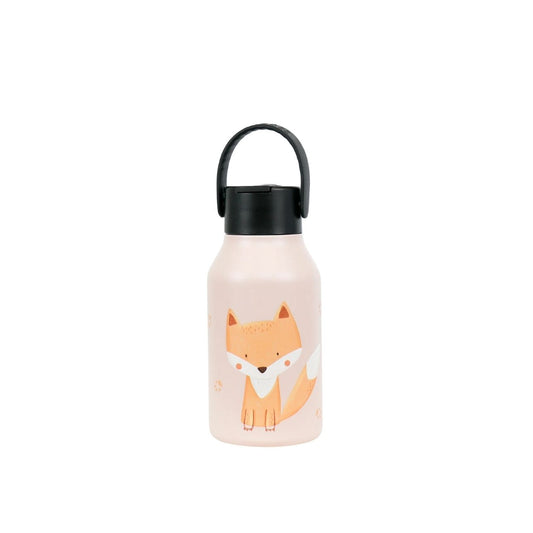 Botella Termo Acero inox Runbott Mii Zorro 35cl Gracias a su recubrimiento interior cerámico, mantiene el sabor original de las bebidas sin olores ni transferencias. Su aislamiento de doble pared mantiene los líquidos fríos hasta 24 horas y calientes hasta 12, ideal para cualquier estación del año.