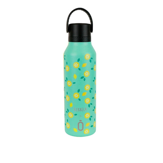 La Runbott Mii BERRECA LEMONS&nbsp;no es solo una botella, ¡es la aliada perfecta para acompañar cada aventura de tus peques! Ya sea en el cole, una excursión o un día en el parque, esta botella térmica de 600 ml combina funcionalidad, diseño y seguridad en un solo producto.

Gracias a su tecnología de aislamiento al vacío, mantiene las bebidas frías hasta 24 horas y calientes hasta 12, sin condensación exterior. ¿Lo mejor? Su innovador sistema EverTaste® con recubrimiento cerámico interior evita sabores me